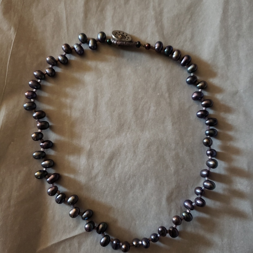 Baroque Peacock Pearl Choker